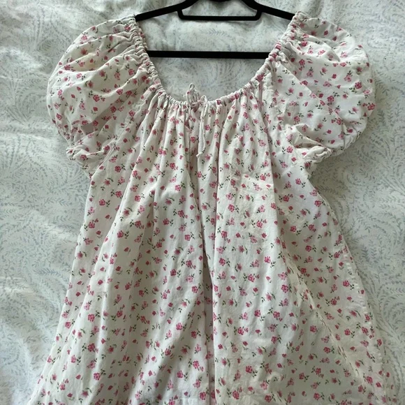 Oak Meadow Mini Dress with Pink Floral Print - Picture 1 of 5